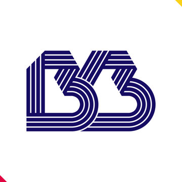 Parallel Line Initial Logo Letter B and 
