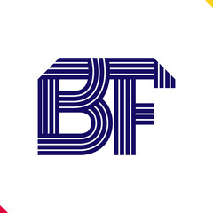 Parallel Line Initial Logo Letter B and 