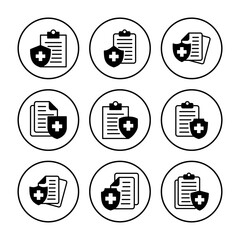 Medical insurance icon vector. health insurance icon