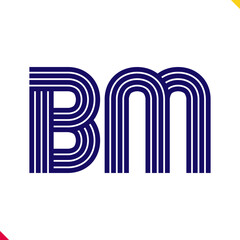 Parallel Line Initial Logo Letter B and 