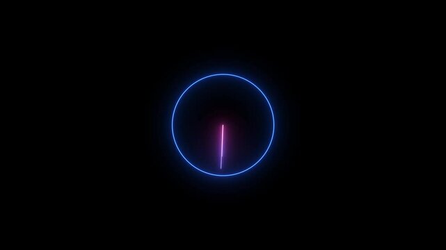 Timers icon neon set on transparent watch icon symbol neon 4k video.