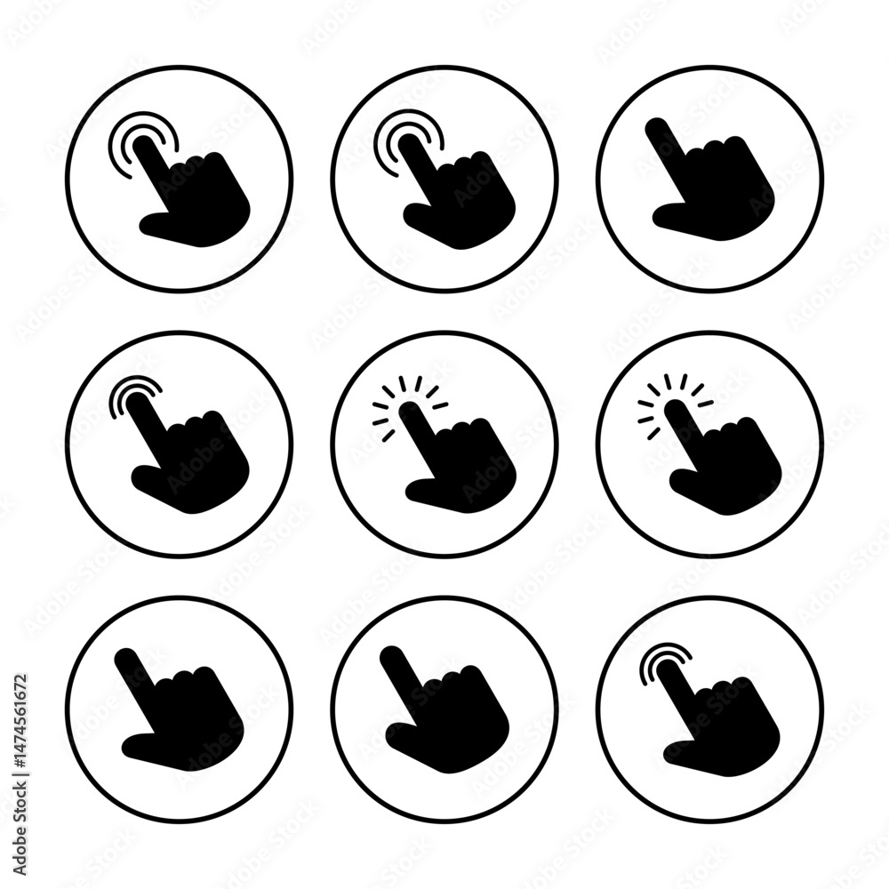 Poster hand cursor icon. cursor icon vector. hand cursor icon click
