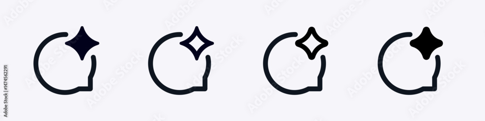 Poster ai icons include abstract human head symbols with spark graphics representing innovation and ideas.