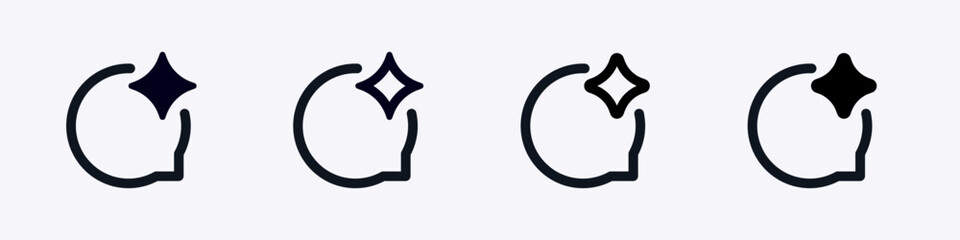 Ai icons include abstract human head symbols with spark graphics representing innovation and ideas.