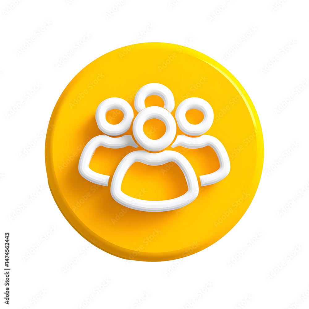 Aufkleber minimal glossy 3d icon representing a symbol of social support
