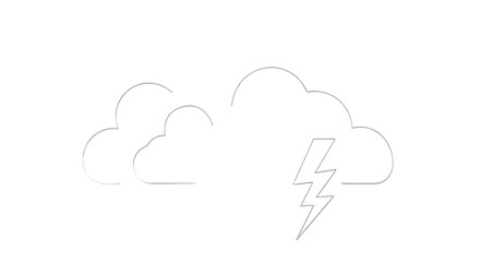 Isolated Lightning Cloud Outline