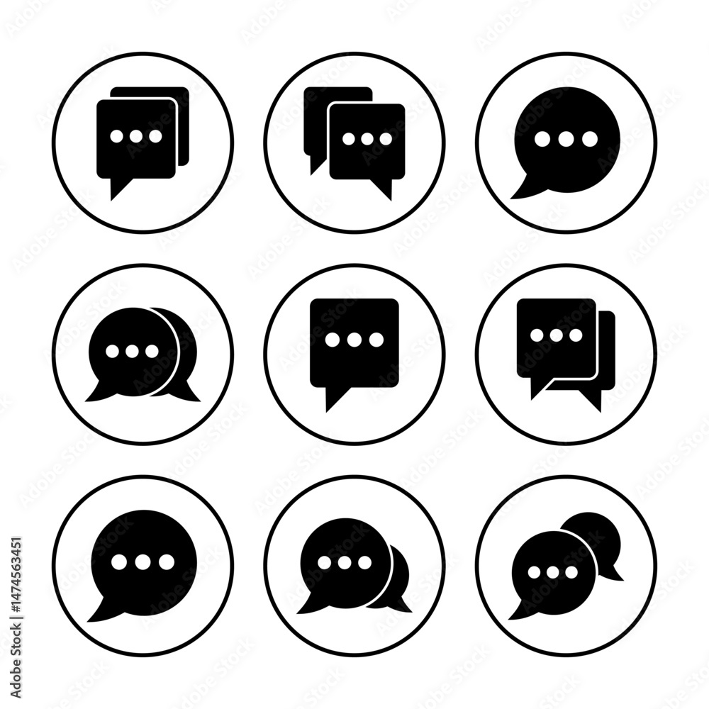 Poster chat icon vector. speech bubble icon. comment icon vector. message. contact us