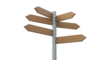 Isolated Wood road signs