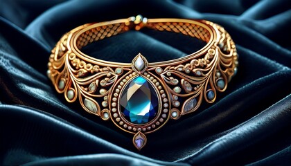 Obraz premium Statement-Schmuck auf Samthintergrund