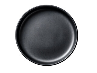 Black ceramic plate, white isolate background