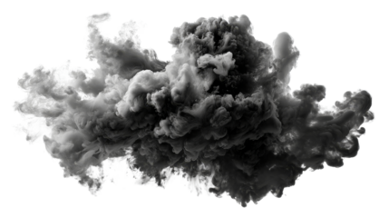 Mysterious dark cloud formation with a transparent background