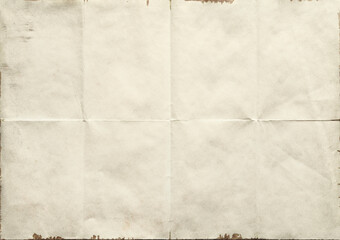 Old blank paper folded in eight