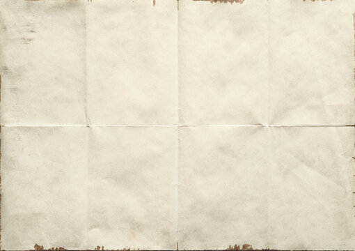 Old blank paper folded in eight