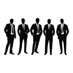 business people pose silhouettes vector illustration on a white background