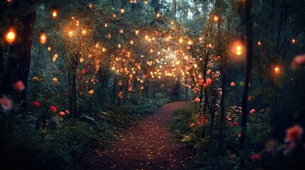 there is a pathway with stairs and flowers in the middle, beautiful render of a fairytale, enchanted magical fantasy