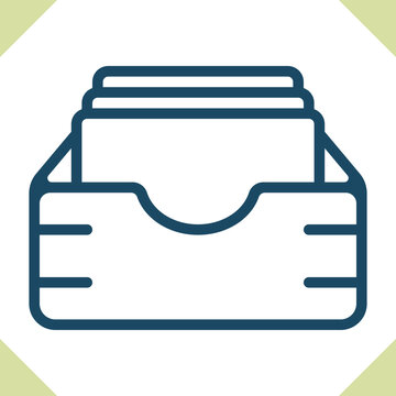 blue outline cards in a tray clip art preview