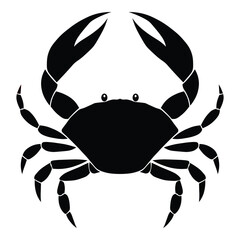 Black crab silhouette simple flat design
