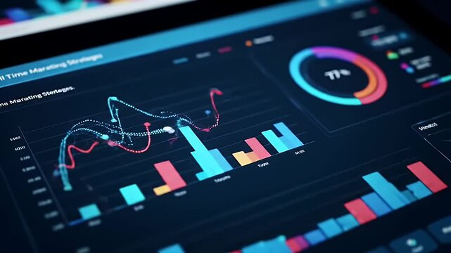 Analyzing Charts and Data on Screen Displaying Graphs