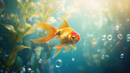 there are many goldfish swimming in the water with a lot of fish, floating goldfish