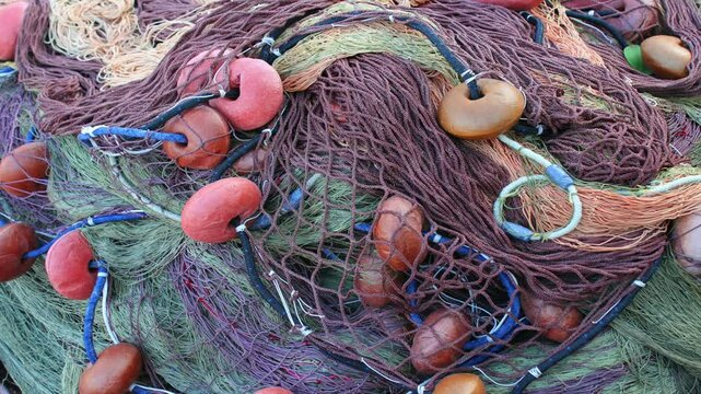 Fishing nets on the Amalfi coast, Italy 