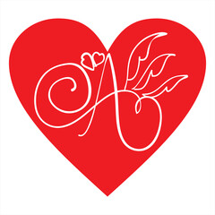 A heart with the letters A.eps