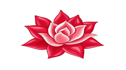 Vibrant Red Lotus Flower on White Background Illustrating Nature's Beauty and Tranquility