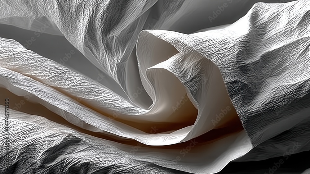 Poster d rendering wrinkled sheet paper surface