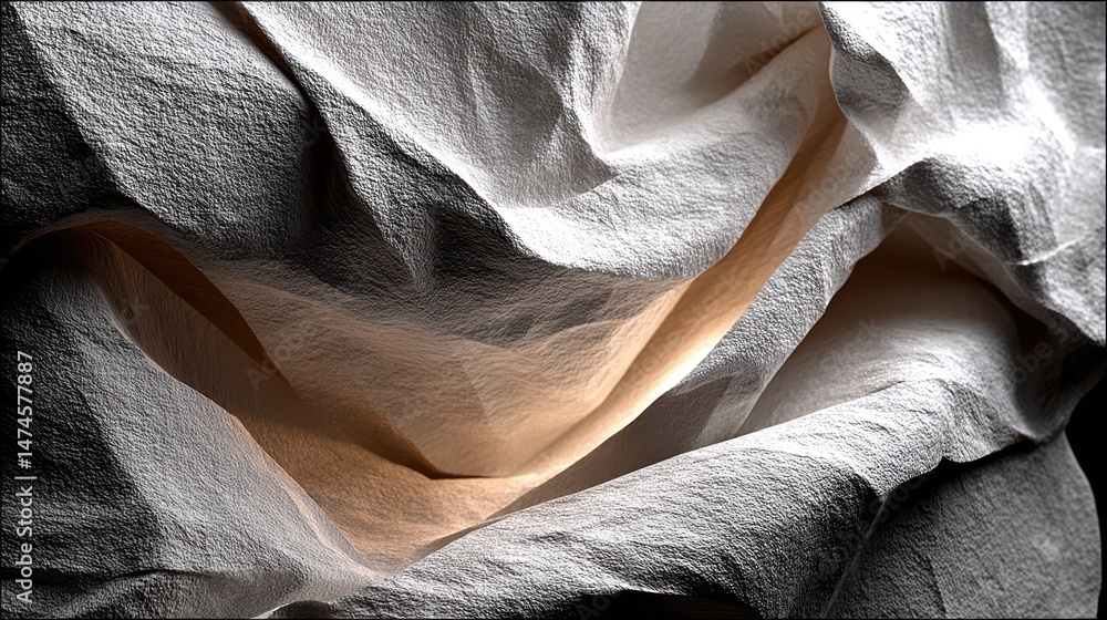 Poster d rendering wrinkled sheet paper surface.stock image