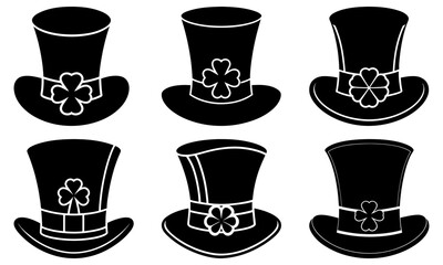 Abstract black silhouette bundle six vector designs for creative projects