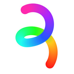 Abstract wavy gradient lines with playful squiggle shapes, colorful ribbon elements, geometric doodle pattern, and fluid 3D design. Flat vector illustration isolated on white background.