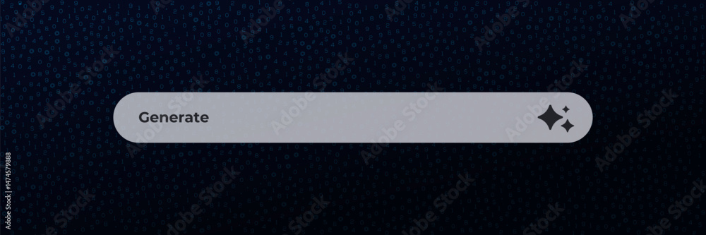 Poster ai search bar interface with clickable icon, symbolizing innovation in artificial intelligence.