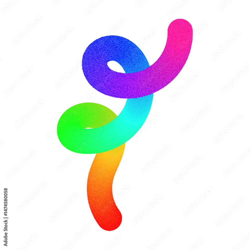 Poster abstract wavy gradient background with colorful squiggle lines, neon ribbon shapes, fluid swirl patt
