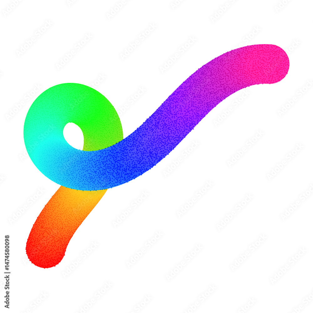 Aufkleber abstract wavy gradient background with colorful squiggle lines, neon ribbon shapes, fluid swirl patt