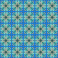 seamless pattern with blue flowers illustration 