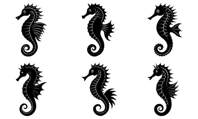 Obraz premium Creative black silhouette designs collection including various vector shape elements bundle