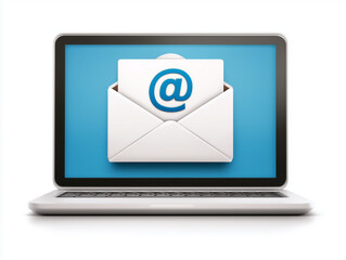 Ícone 3D de e-mail em destaque sobre fundo tecnológico, simbolizando comunicação digital, marketing e mensagens instantâneas