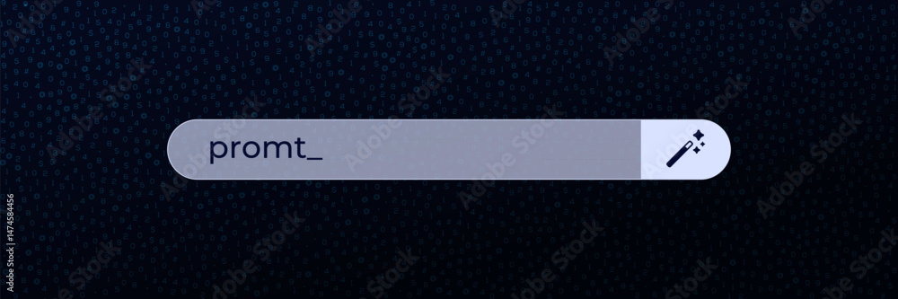 Poster ai interface icon features a search bar with a pencil symbolizing creativity and digital exploration