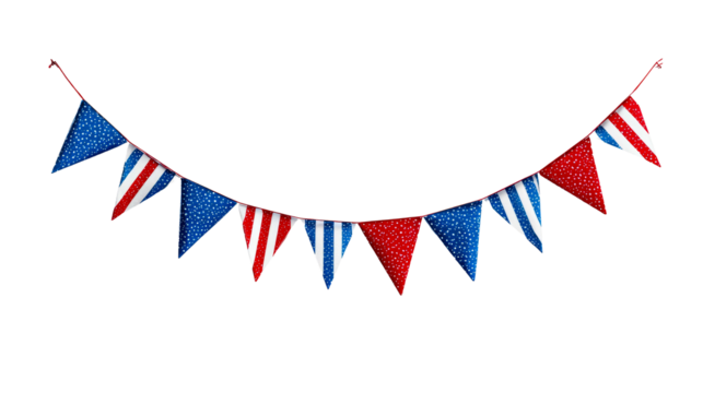 Colorful fabric bunting for festive outdoor celebrations