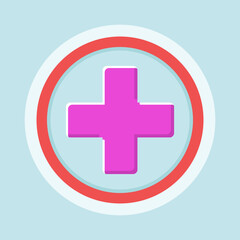 Fototapeta premium Colorful cross inside circles on pastel background flat design Illustration