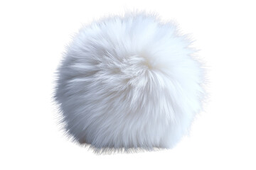 Fluffy white ball, white isolate background