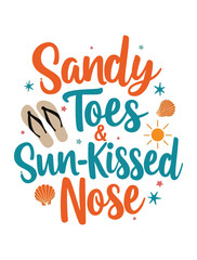 National Beach Day Vector Set – Solid Color Illustrations of Beach Scenes, Typography Quotes, Summer Elements like Palm Trees, Surfboards, Sandcastles, Sun, Waves, Flip-Flops, and More