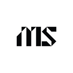MS monogram logo design letter text name symbol monochrome logotype alphabet character simple logo