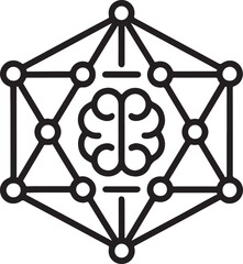 Artificial intelligence icons in line style. AI technology icons for web and mobile app. Digital AI technology computing network vector illustrator

