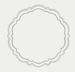 Ornate vintage circle frame. Label emblem frame.