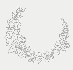 Floral botanical wreath. Wedding floral frame.