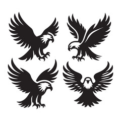 Fototapeta premium Eagle Silhouettes Vector Collection