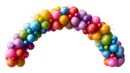 Colorful balloon arch decoration for festive celebrations