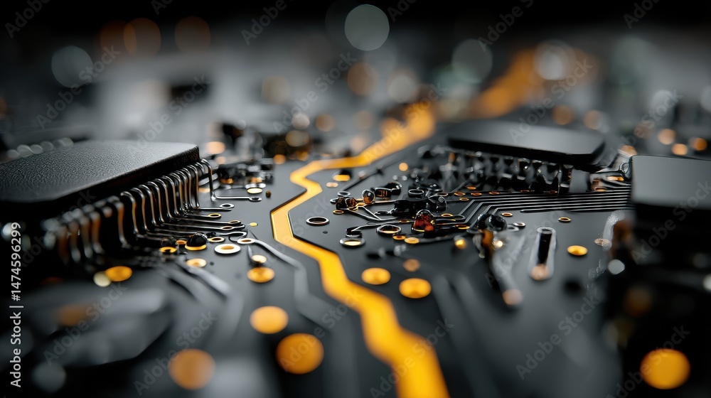 Poster geometric background and high tech circuit board connection system,photo stocks