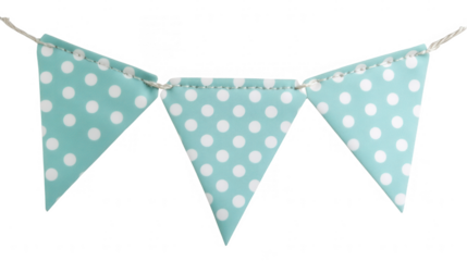Pastel Polka Dot Bunting Decoration on PNG transparent background