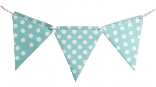 Pastel Polka Dot Bunting Decoration on PNG transparent background - Powered by Adobe